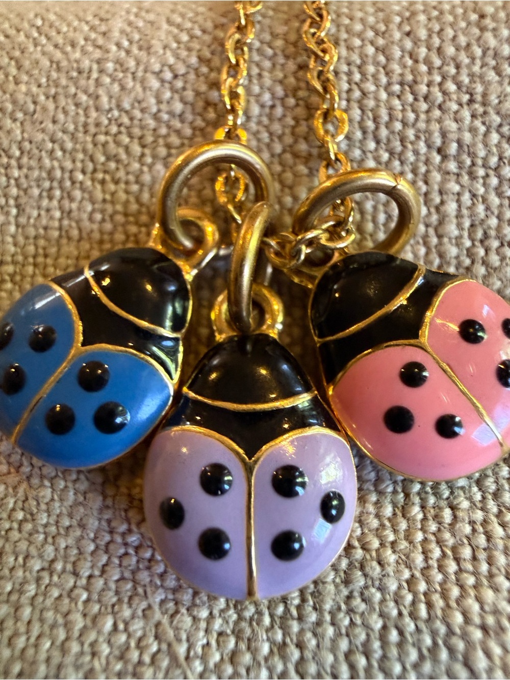 Joan Rivers Lady Bug Set Necklace & Bracelet with X Charms Multicolor Gold - Picture 6 of 10